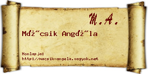 Mácsik Angéla névjegykártya